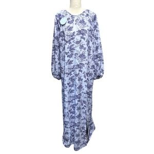 Hill House The Simone Long Sleeve Dress in Lilac Tonal Floral